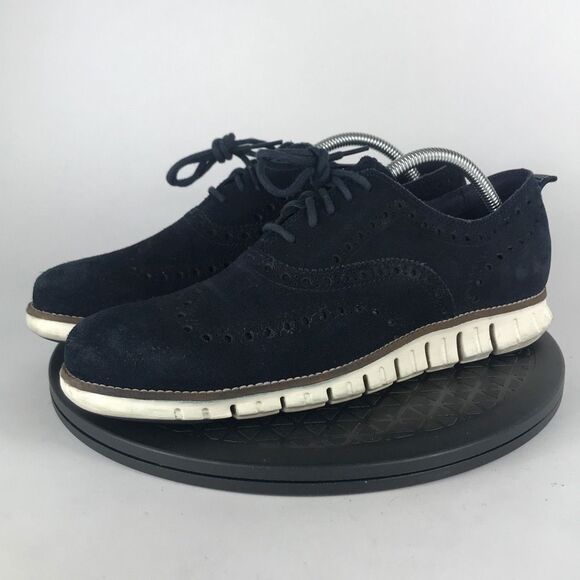 Cole Haan Other - Cole Haan ZeroGrand Wingtip Oxford Blue Suede Dress Shoes C24527 Men’s Size 9